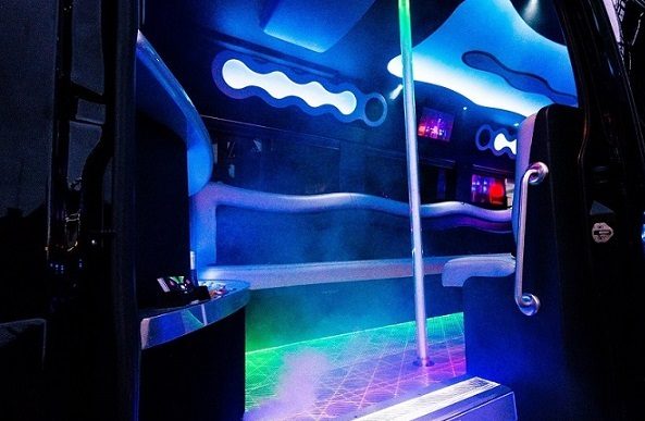 Inside a hens party limo bus
